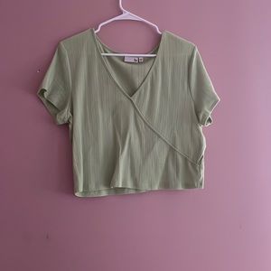 green crop top